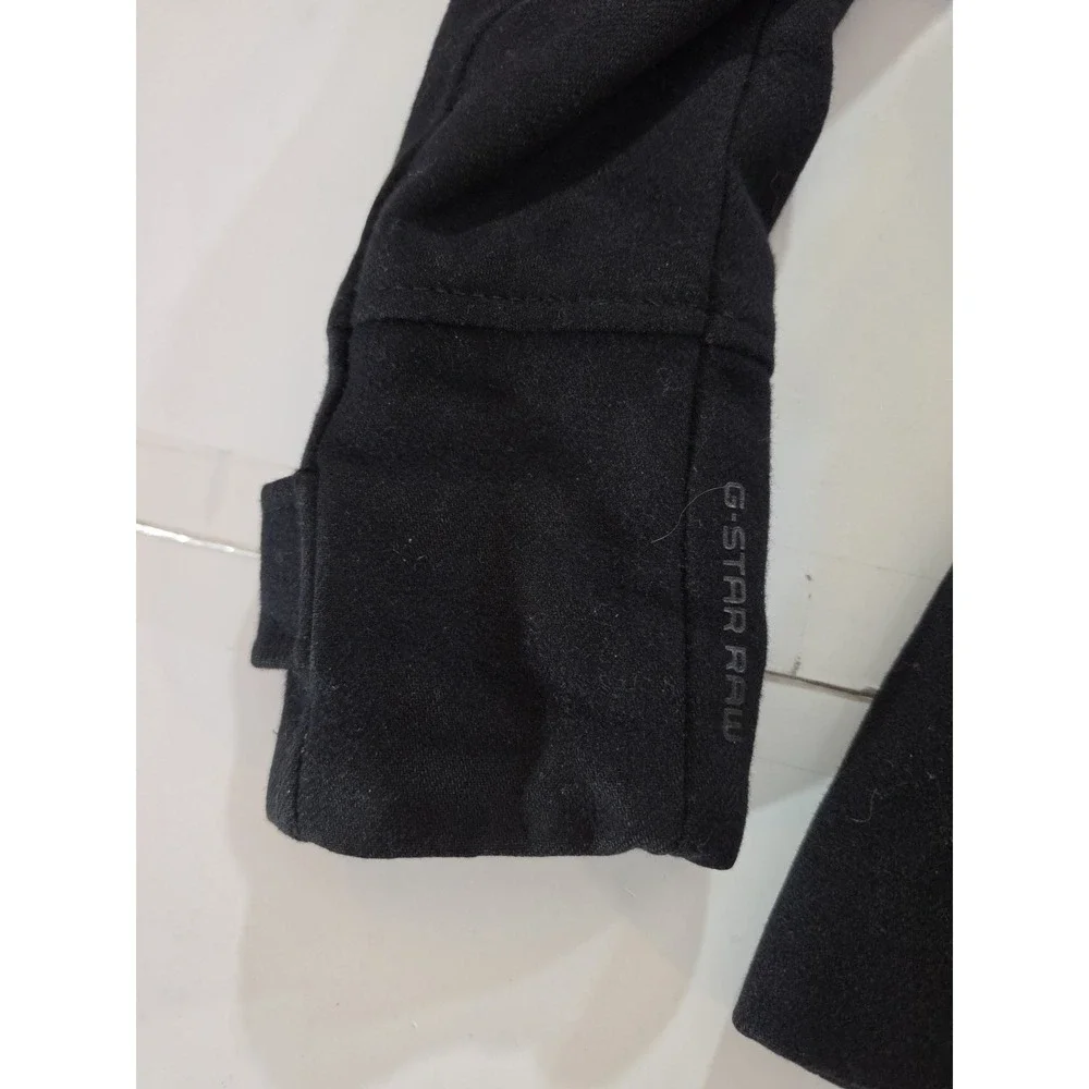 G-STAR RAW 3301 Women's Solar Wool Coat XS Black Belted Military Pea Jacket - Picture 16 of 16